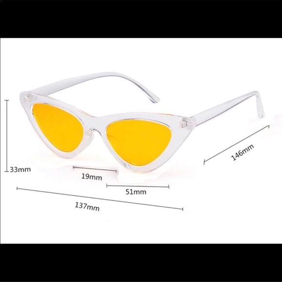 Retro Black Slim Cat Sunglasses - Black - NEW - Picture 4 of 4